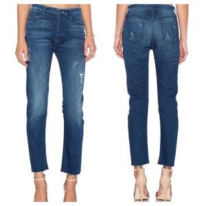 Mother double fray vagabond jeans